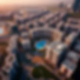 Aerial view of Mohammed Bin Rashid City District One showcasing luxury residential areas