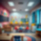 Vibrant Learning Environment Interior of a vibrant nursery classroom filled with educational materials.