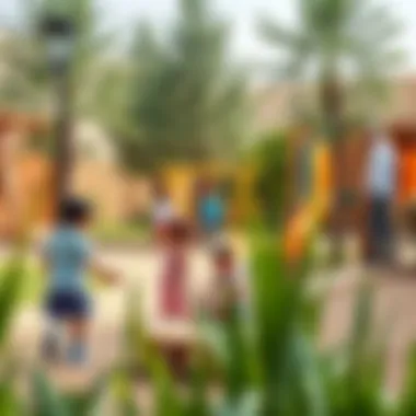 Encouraging Outdoor Exploration Outdoor play area at a nursery with children playing.