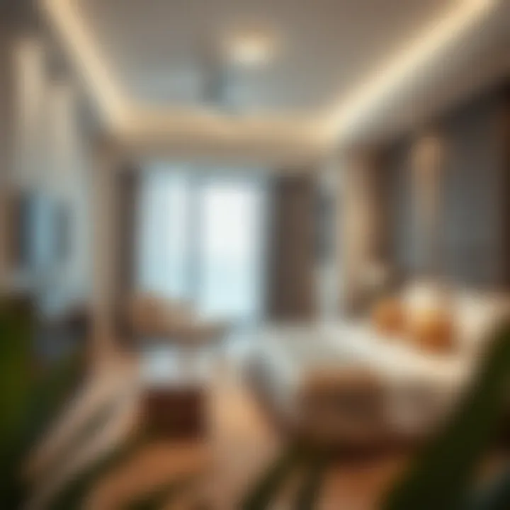 Luxurious one bedroom apartment interior