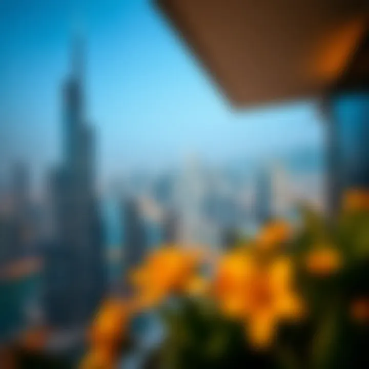 Breathtaking skyline view from an upscale apartment