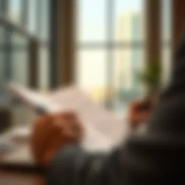 Reviewing Property Transaction Documents in Dubai Property transaction documents being reviewed