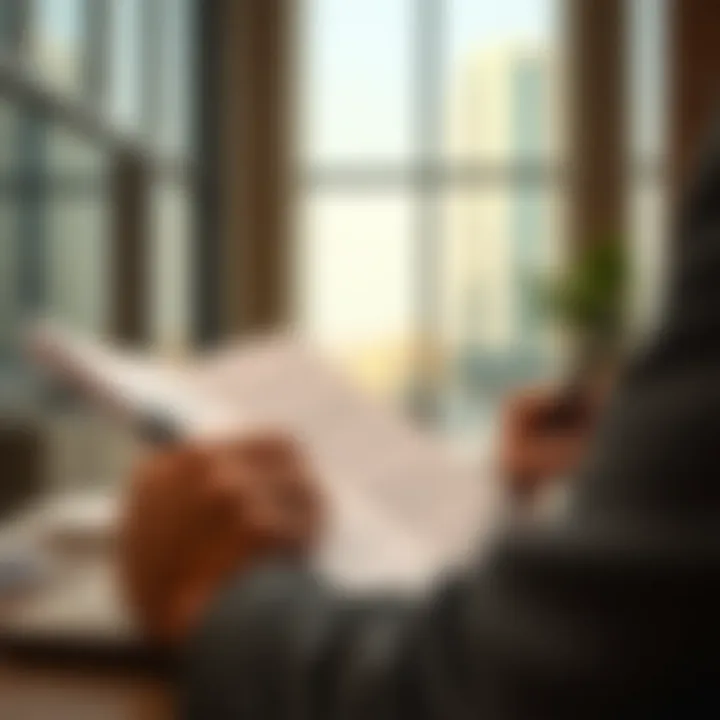 Reviewing Property Transaction Documents in Dubai Property transaction documents being reviewed