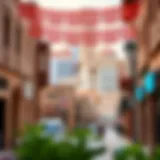 Vibrant street view of Satwa showcasing local architecture