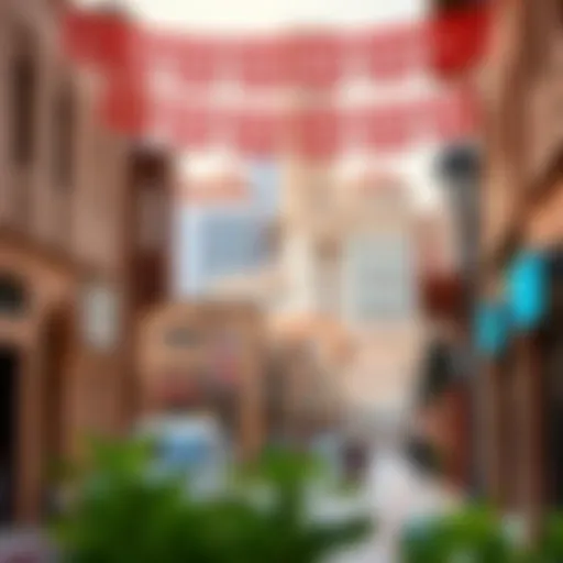 Vibrant street view of Satwa showcasing local architecture