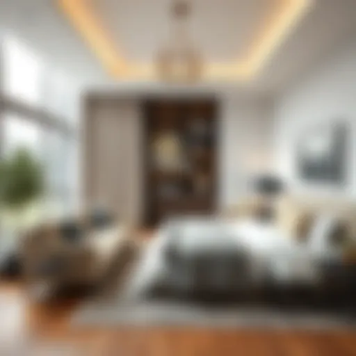 A serene room showcasing modern decor and natural light