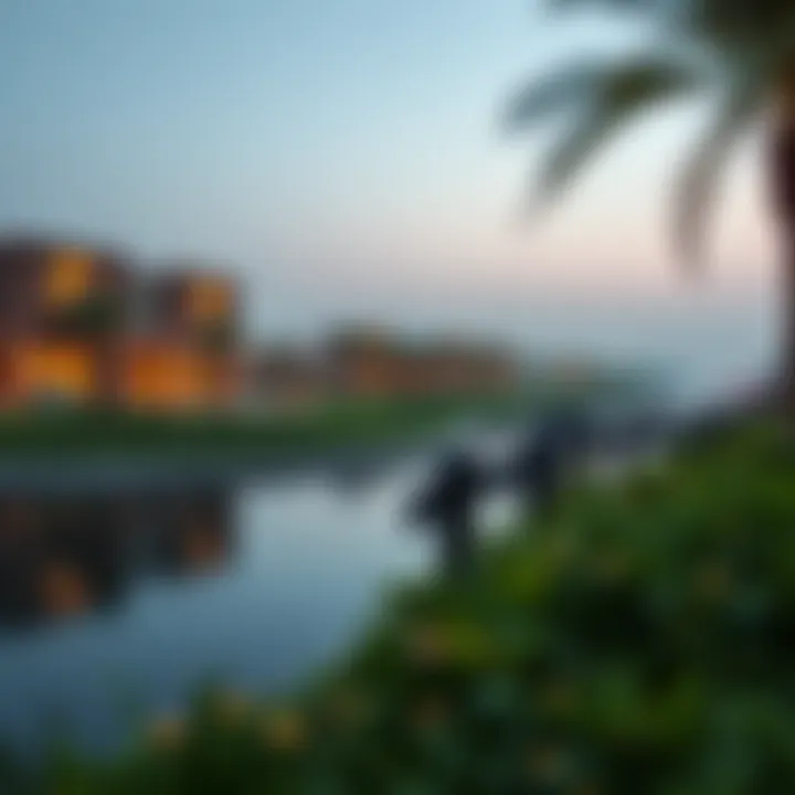Beautiful landscape along شارع القدرة with green spaces and amenities