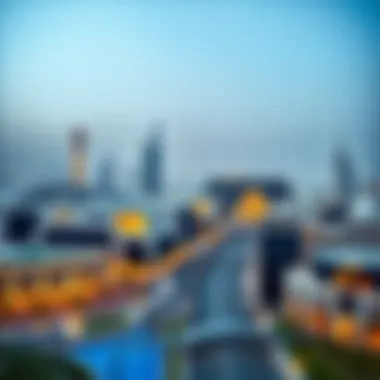 Panoramic view of شارع القدرة showcasing its modern architecture