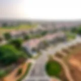 Aerial View of Sobha Hartland Aerial view of Sobha Hartland community showcasing luxury villas and greenery