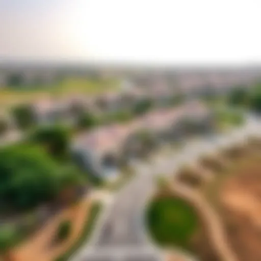 Aerial View of Sobha Hartland Aerial view of Sobha Hartland community showcasing luxury villas and greenery