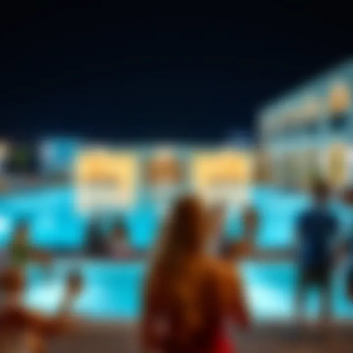 Social Gathering at the Pool Area Social gathering around the pool area at Mamzar Beach