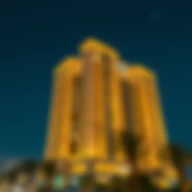 Nighttime illumination of the Al Ameri Building against a starry sky