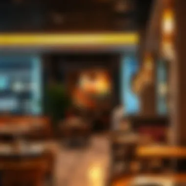 Cozy Restaurant Ambiance A cozy ambiance of a restaurant within Nakheel Mall