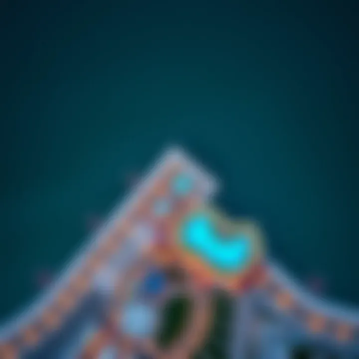 Aerial View of the Dubai Boardwalk Location Aerial view highlighting the strategic location of the Dubai Boardwalk near key attractions.