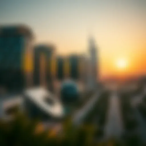 Aerial view of Dubai's skyline showcasing modern architecture