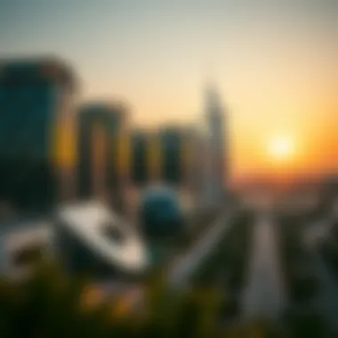 Modern Architectural Marvels of Dubai Aerial view of Dubai's skyline showcasing modern architecture