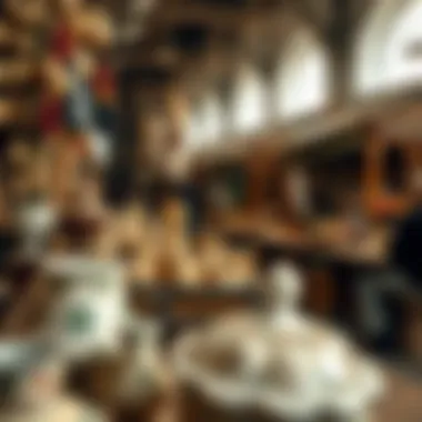 Traditional crafts and handmade goods featured in the market