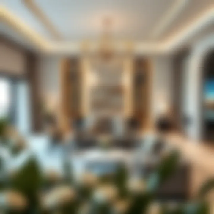 Sophisticated Interiors An elegant interior design of a luxury villa highlighting sophisticated living spaces.