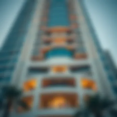 Architectural details of South Ridge Tower facade