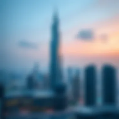 Stunning view of South Ridge Tower against Dubai skyline