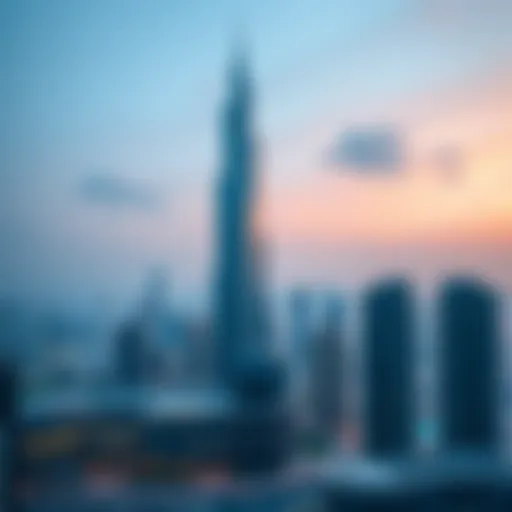 South Ridge Tower and Dubai Skyline Stunning view of South Ridge Tower against Dubai skyline