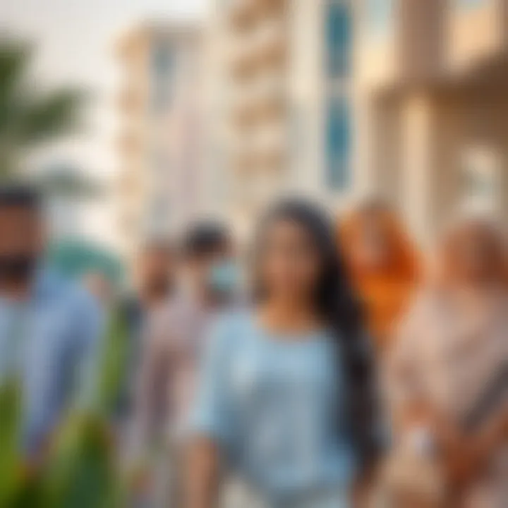 Diverse Real Estate Community Representation of diverse community in Dubai's real estate market