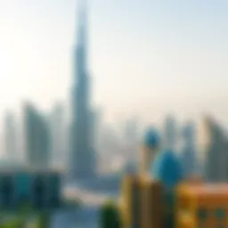 Scenic view of Dubai skyline showcasing modern architecture