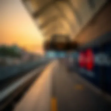 Dubai Metro Station with NOL Card Signage A scenic view of a Dubai metro station with NOL card signage