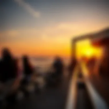 Visitors enjoying the panoramic view at sunset