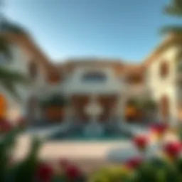 Luxurious villa exterior in Dubai