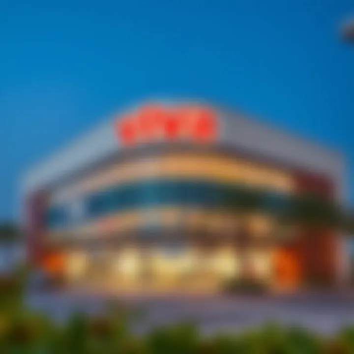 Exterior view of Viva Supermarket showcasing modern architecture