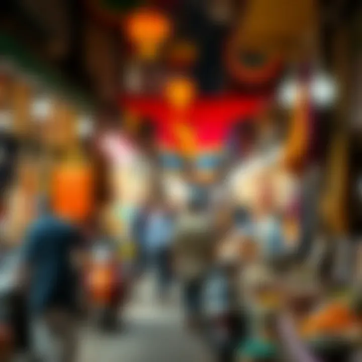 A bustling market scene showcasing Baniya traders