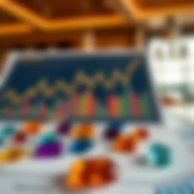 Investment trends depicted through charts and gems