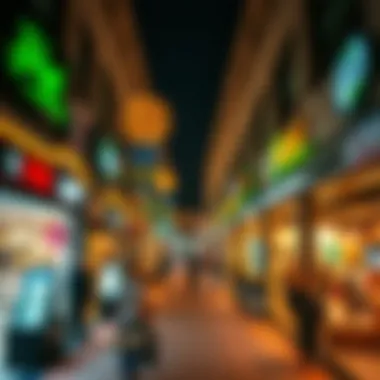 Vibrant Shopping Scene in Grassland Barsha Bustling shopping area in Grassland Barsha filled with shops