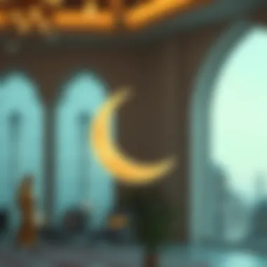 Crescent Moon Symbolism A beautiful crescent moon representing Eid