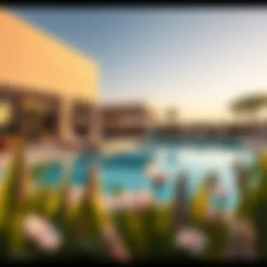 Intimate setting around a private pool