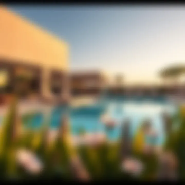 Intimate setting around a private pool