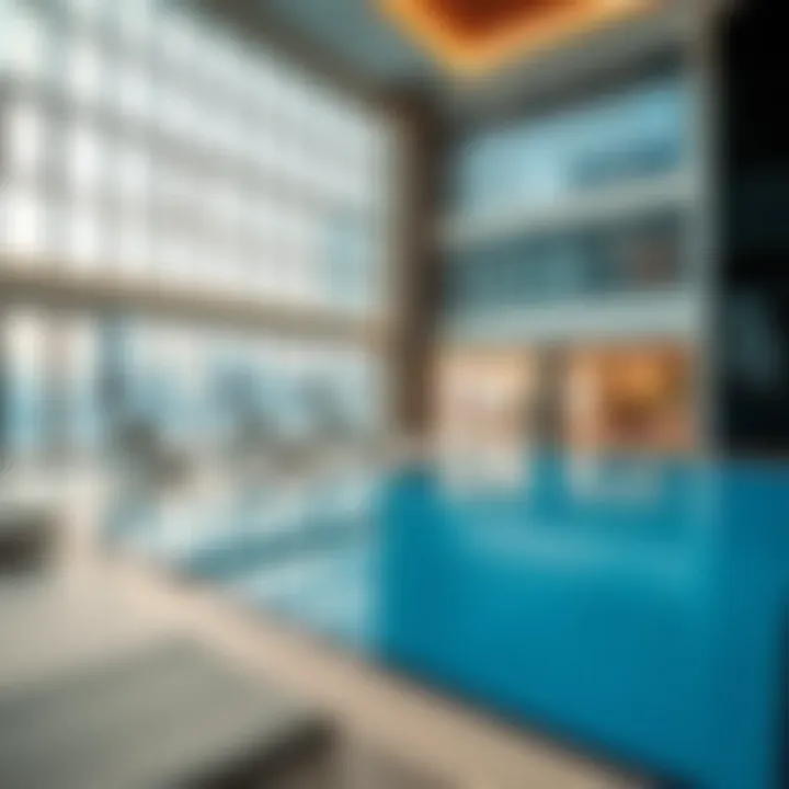 Amenities including swimming pool and gym in Lake View Tower