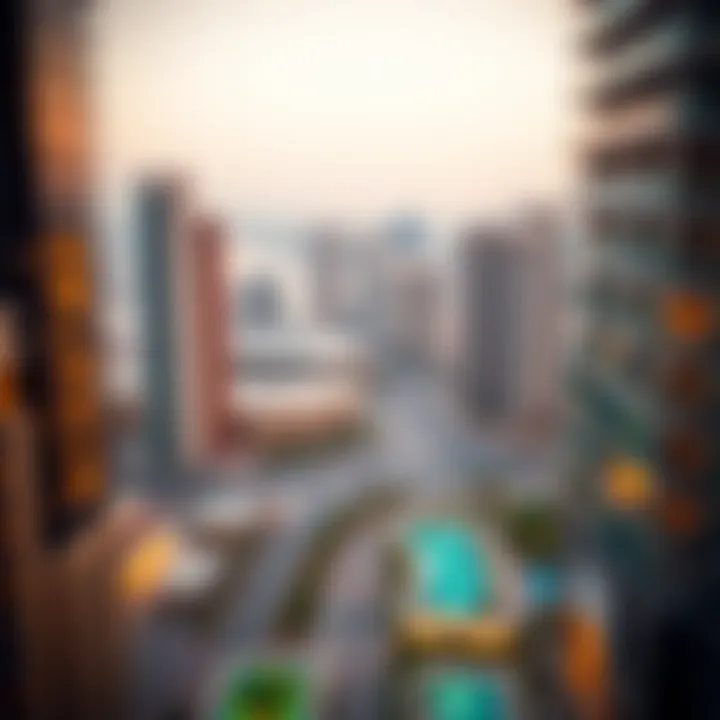 Panoramic view of Jumeirah Lake Towers community from Lake View Tower