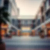 Stunning exterior view of Marina Arcade showcasing its modern architecture