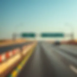 Scenic view of a UAE highway with clear signage