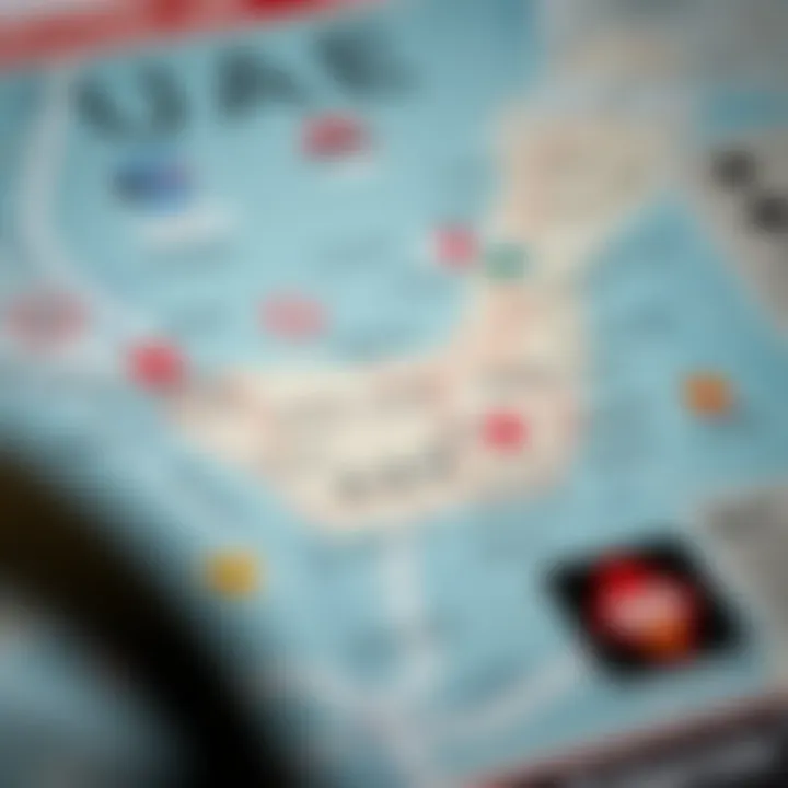 UAE Map Highlighting Driving Regulations A map of the UAE highlighting driving regulations