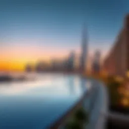 A serene Dubai skyline at sunset, symbolizing new beginnings