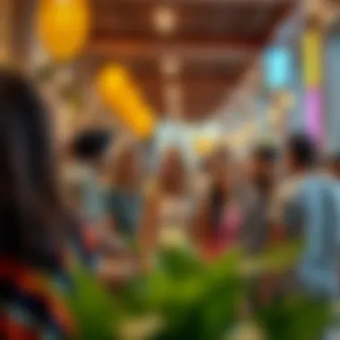 Illustration of diverse community in Dubai's vibrant lifestyle