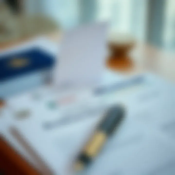 Close-up of residence permit documentation and application forms