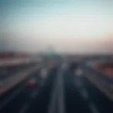 A scenic view of the highway connecting Abu Dhabi and Dubai