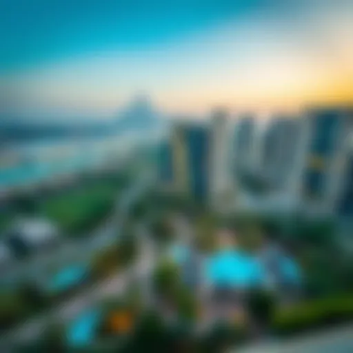 A panoramic view of Jumeirah 3 showcasing modern architecture and lush surroundings