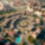 Aerial view of Nesto Jumeirah Village Circle showcasing its vibrant community layout