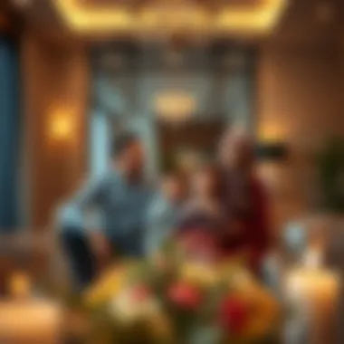 Investment Potential in Luxurious Homes Happy family in a luxurious home, symbolizing investment potential