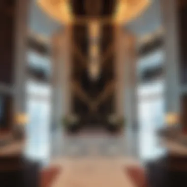 Luxurious lobby interior of One Tower Barsha Heights